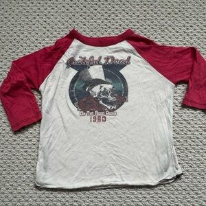 Rowdy Sprout Grateful Dead Long Sleeve Tee - Burgundy and White